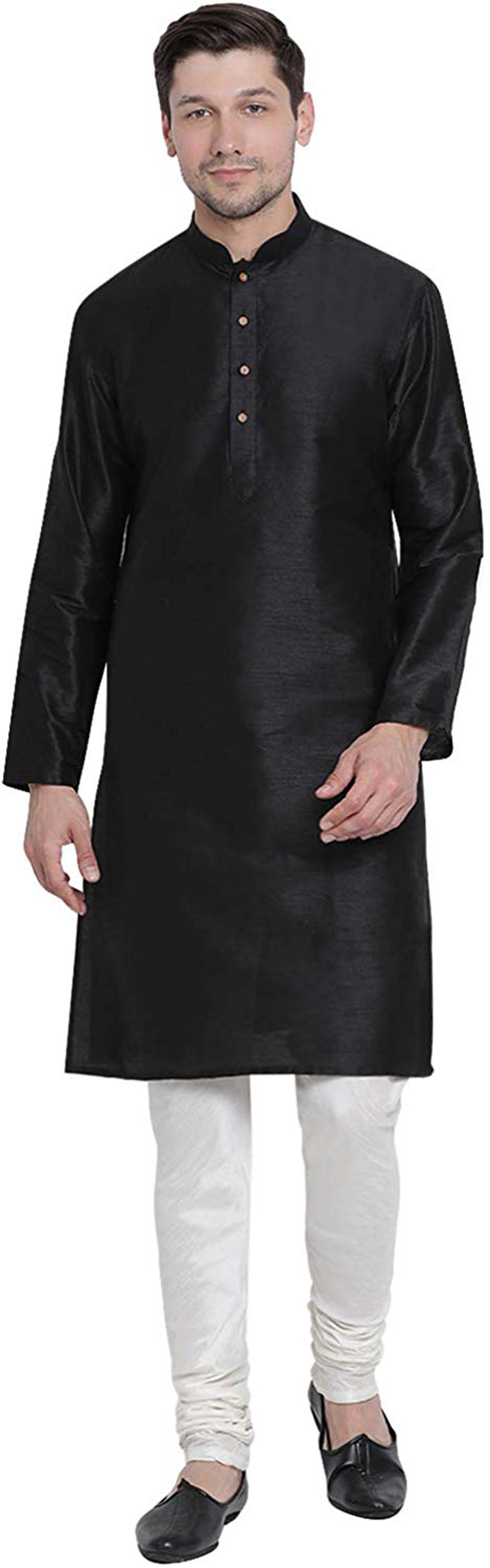 

Larwa Black Solid Kurta and Churidar