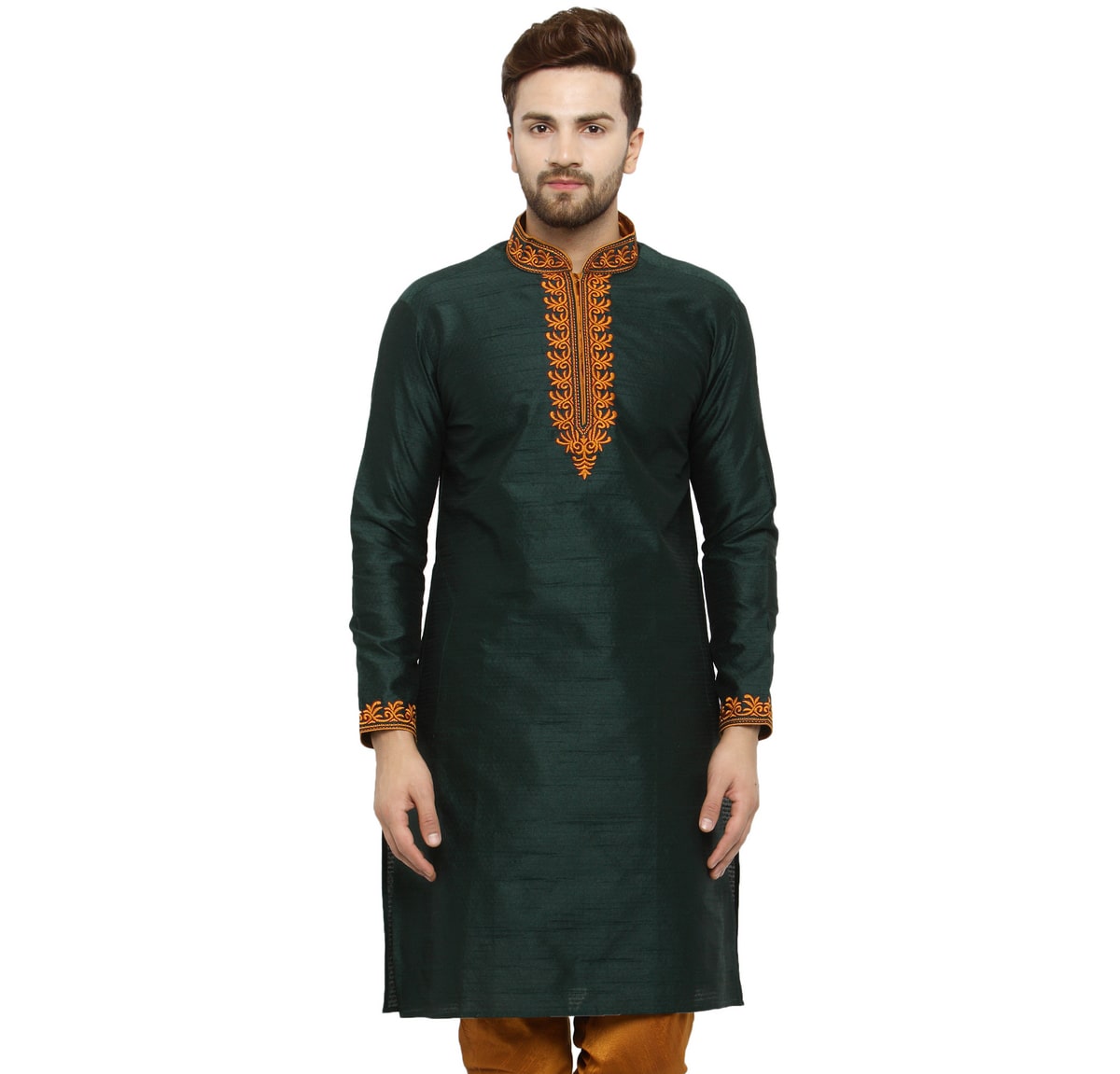 

Larwa Men Green Regular Fit Kurta