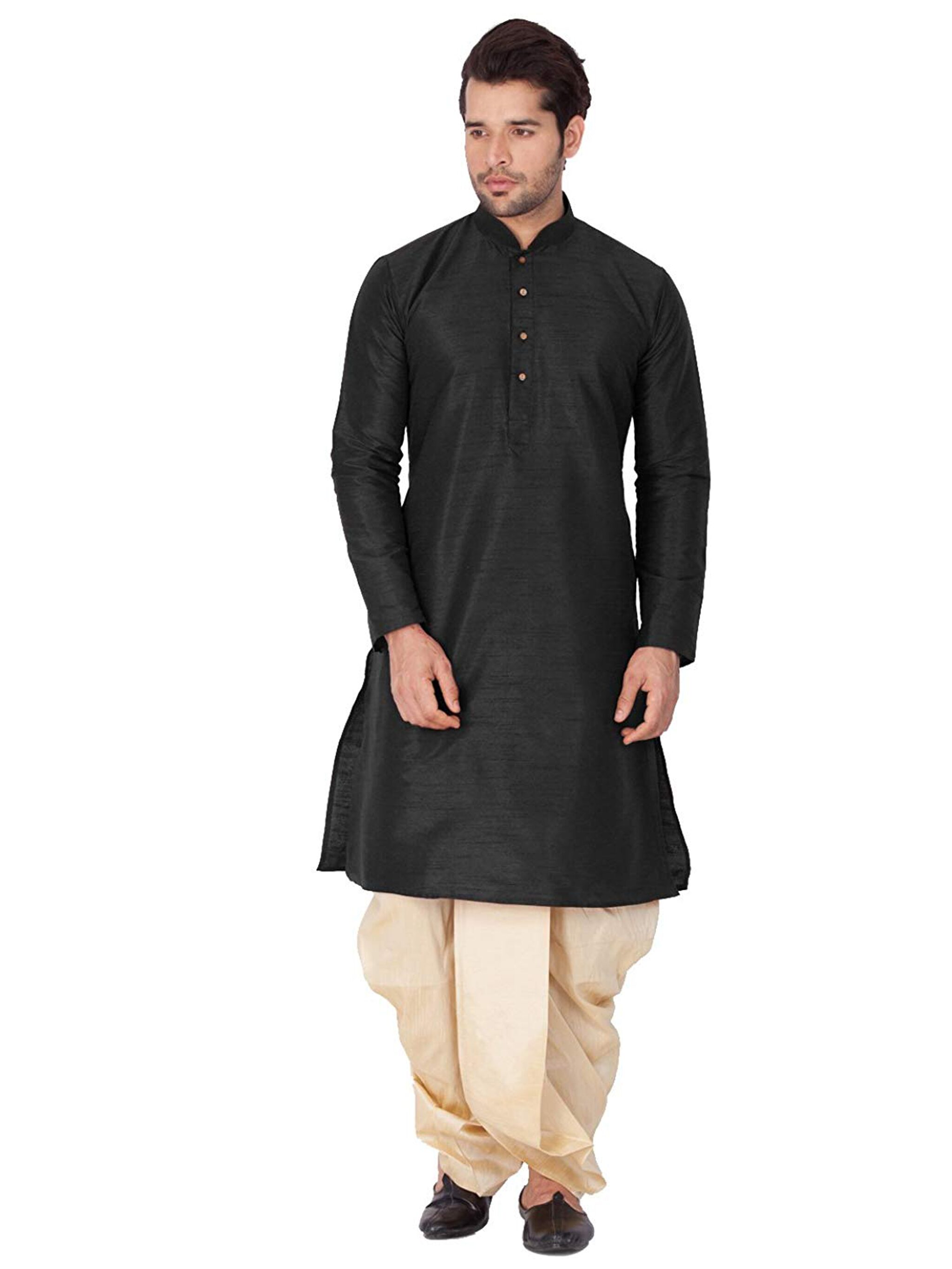 

Larwa Black Solid Kurta and Dhoti Pants