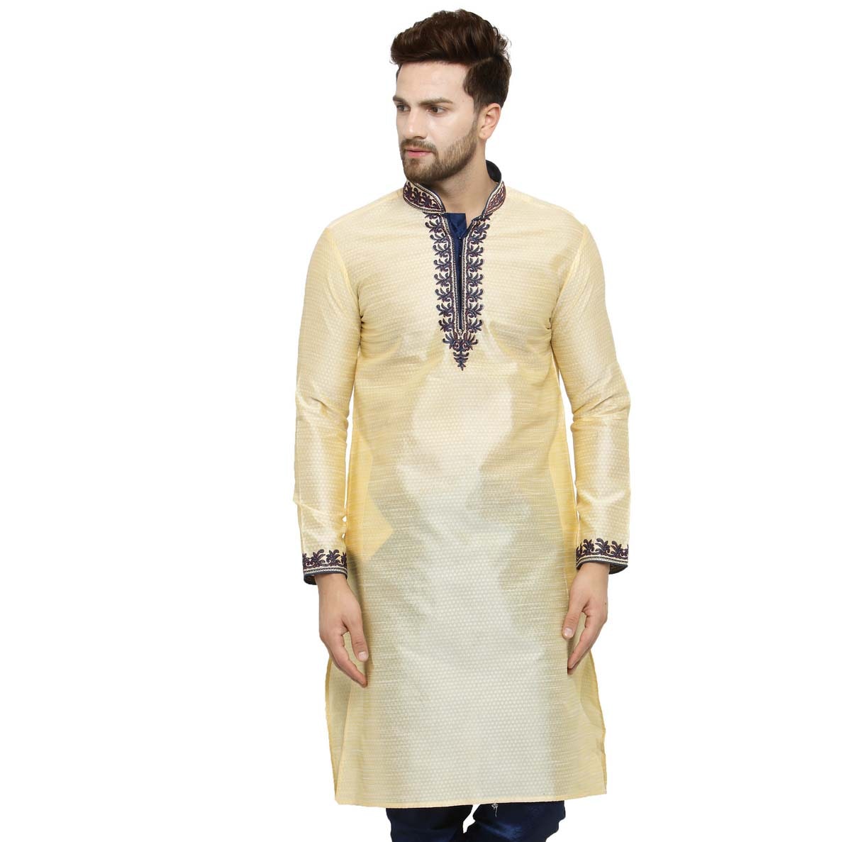 

Larwa Men Beige Regular Fit Kurta