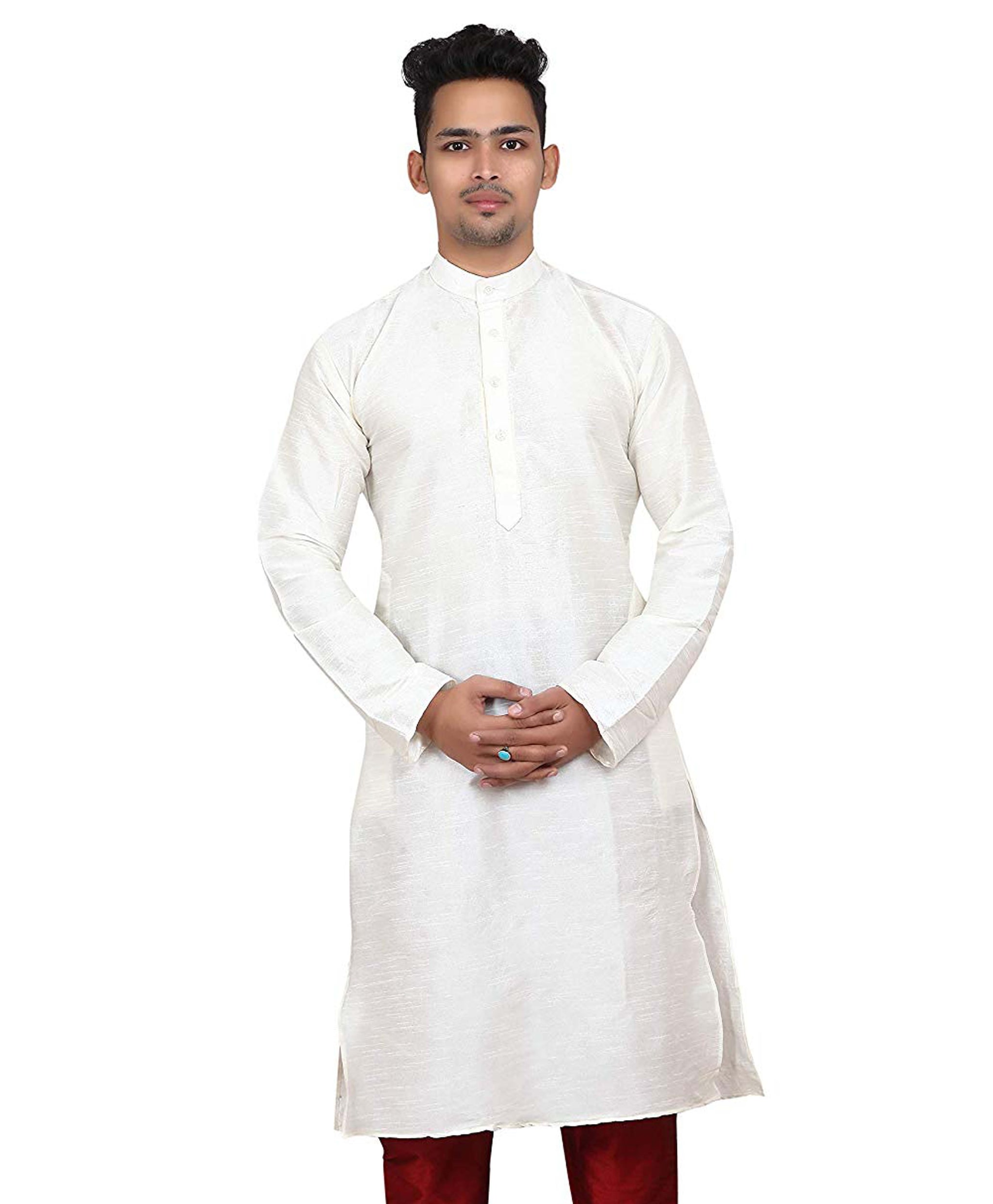 

Larwa Men White Regular Fit Kurta