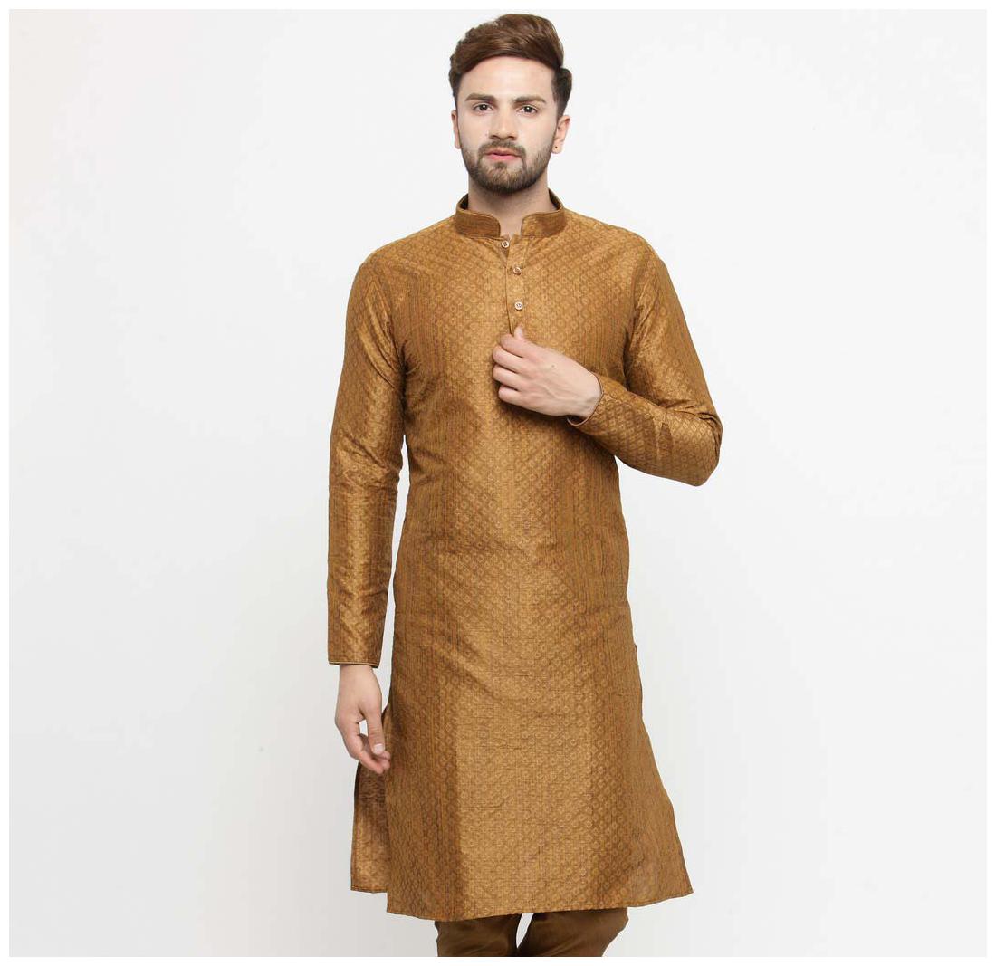 

Larwa Men Brown Regular Fit Kurta