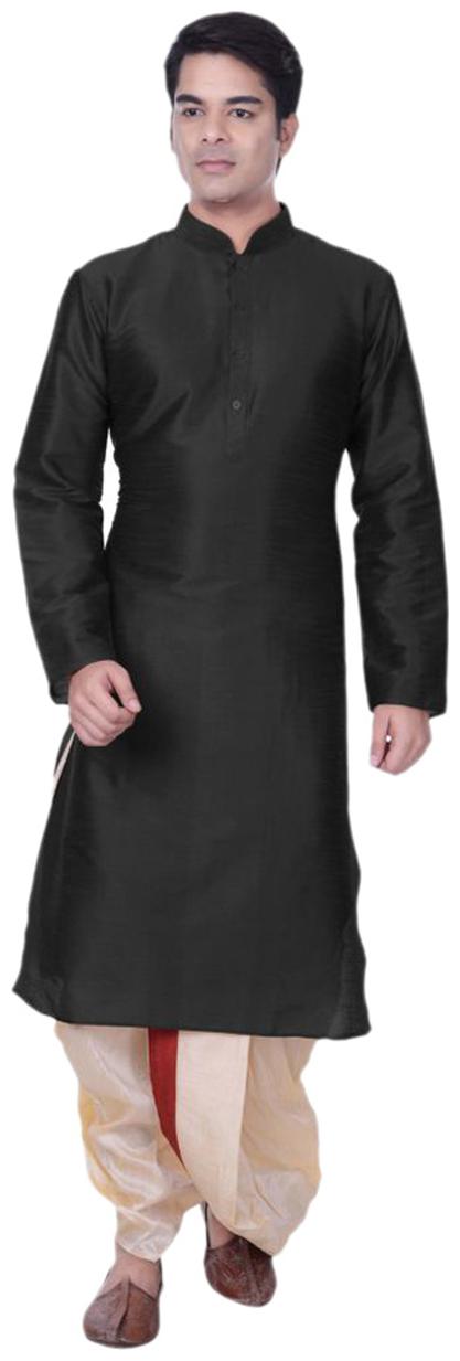 

Larwa Men s Wedding Wear Plain Kurta Dhoti Set