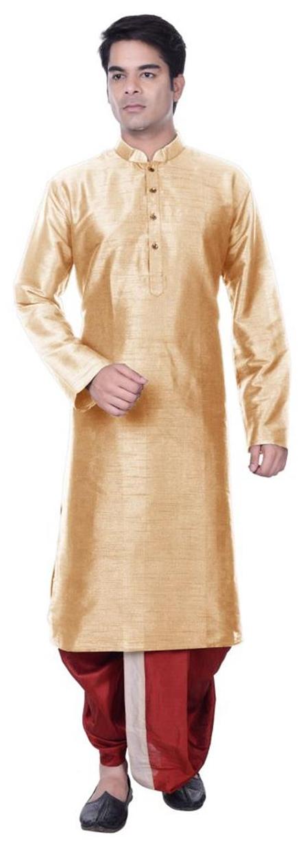 

Larwa Men s Wedding wear Plain Kurta Dhoti Set