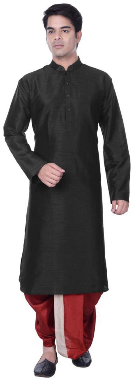 

Larwa Men s Wedding Wear Plain Kurta Dhoti Set