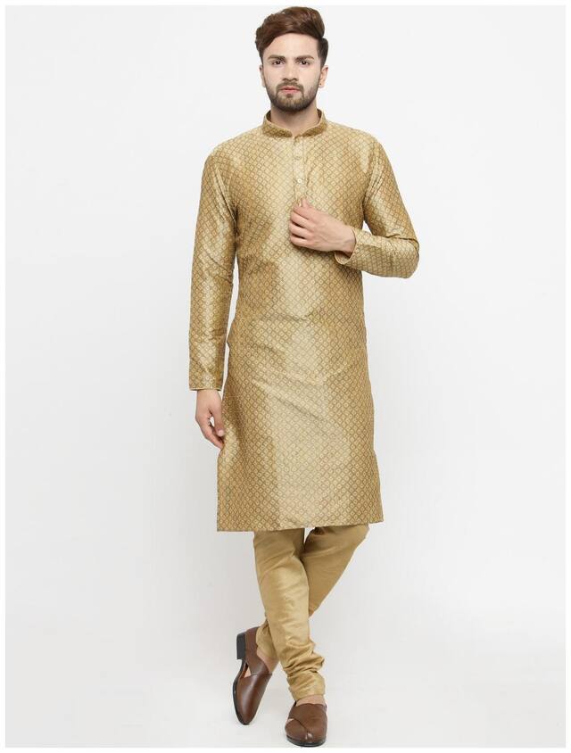 Larwa Men's Wedding;Ceremony;Party wear jacquard Kurta Pyjama Set