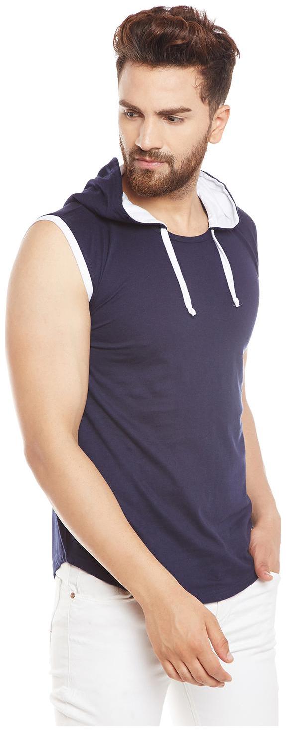 

PRAGTIGE Men Blue Regular fit Cotton Hood T-Shirt - Pack Of 1