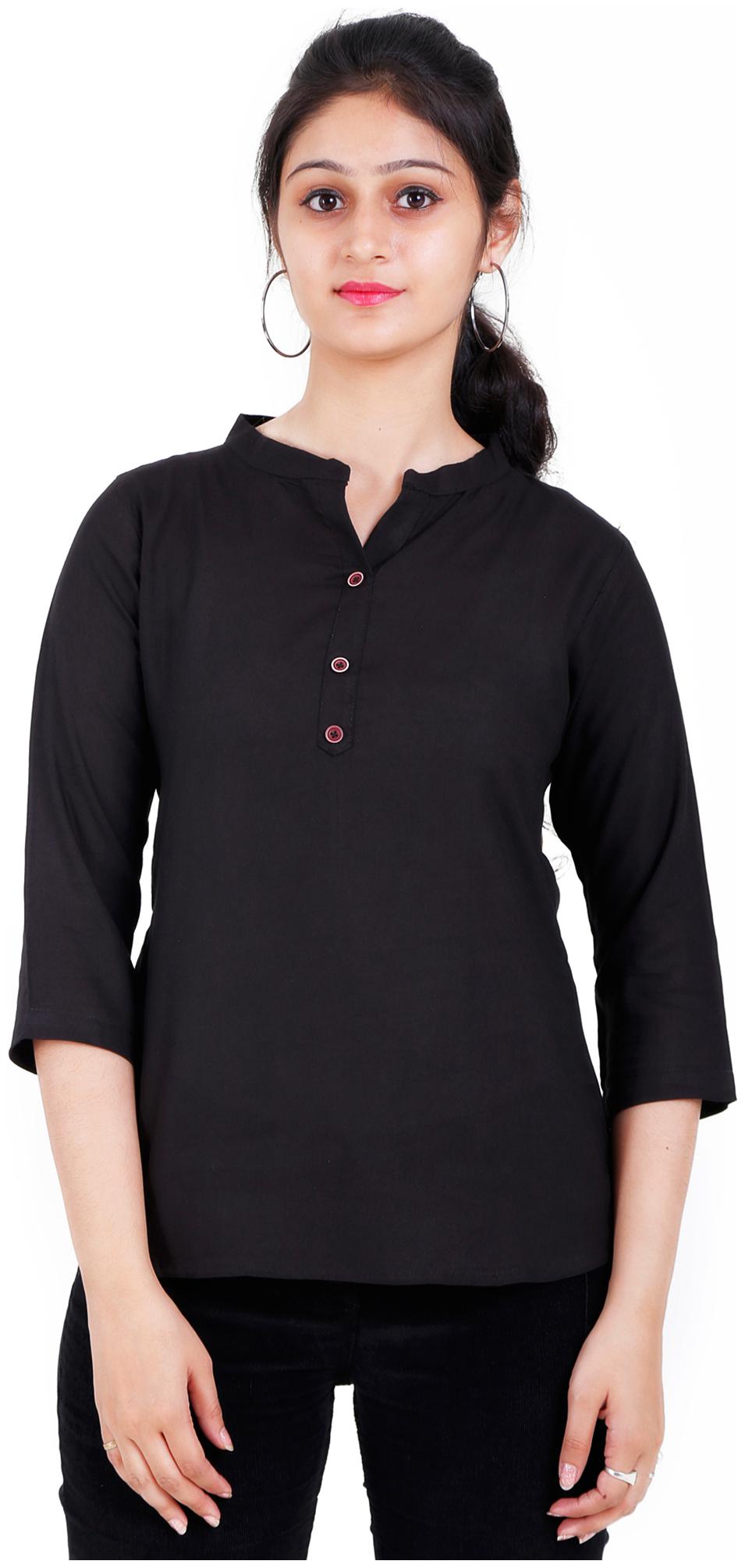 

ADR International Women Solid Regular top - Black
