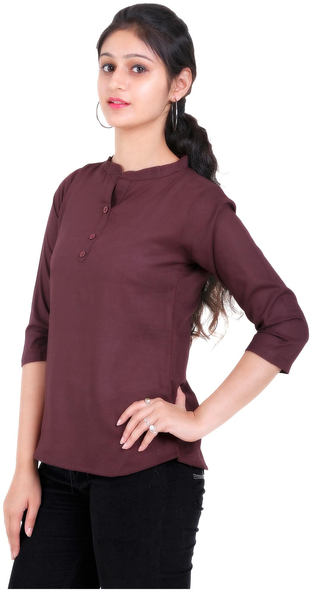 

LATEST FASHION COFFEE RAYON GIRL S WOMEN S TOP BY ADR CHIKAN