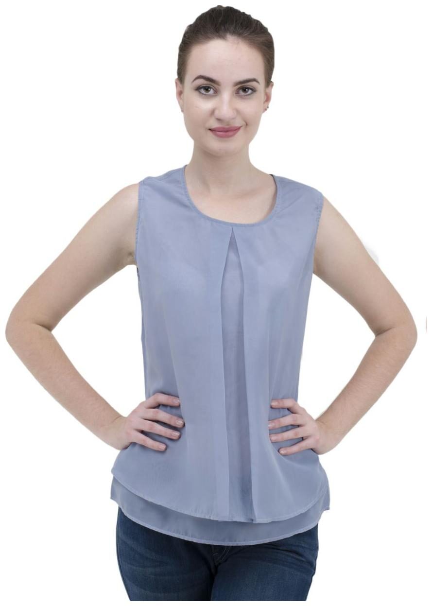 

LAVANNYA Women Solid Regular top - Grey