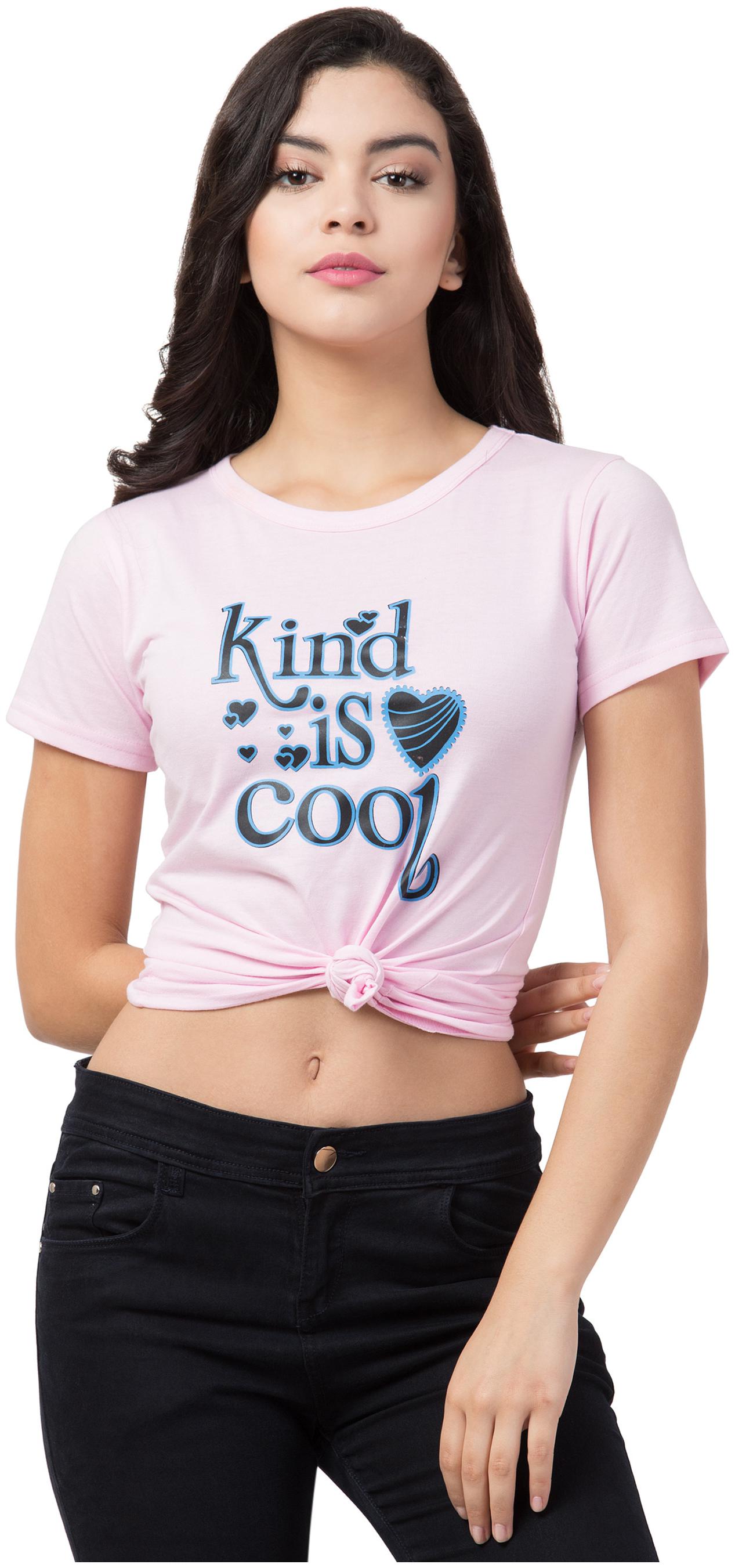 

Lavanya Export Women Pink Regular fit Round neck Cotton T shirt