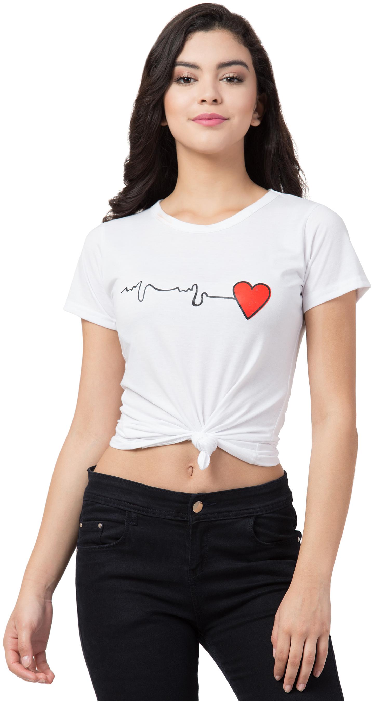 

Lavanya Export Women White Regular fit Round neck Cotton T shirt