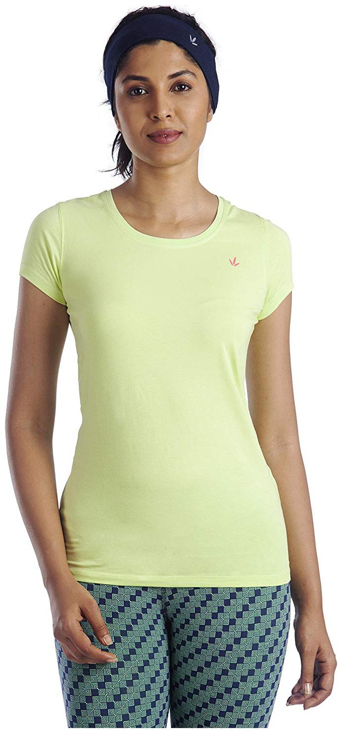 

Lavos Women Green Regular fit Round neck Cotton T shirt