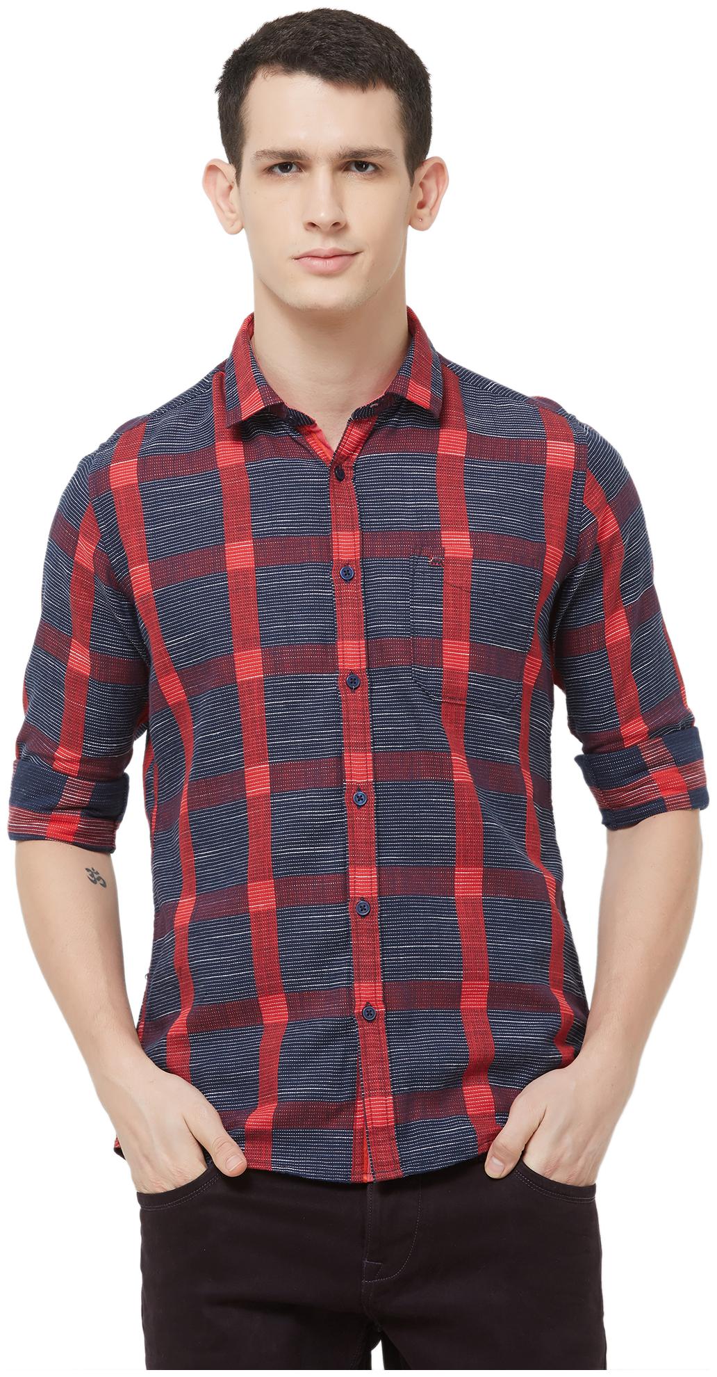

Lawman Pg3 Men Grey Checked Slim Fit Casual Shirt