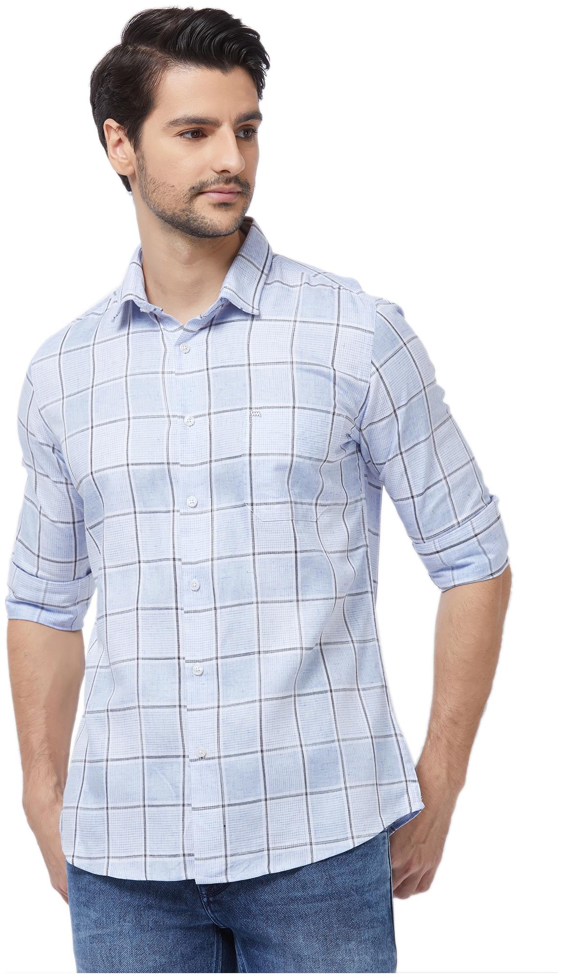 

Lawman Pg3 Men Blue Checked Slim Fit Casual Shirt
