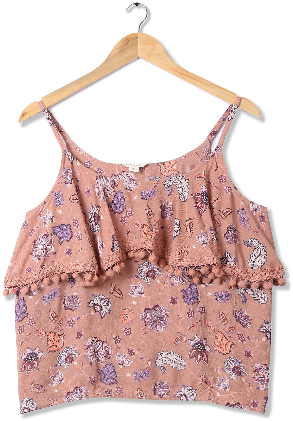 

Aeropostale Women Printed Regular top - Pink