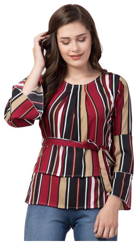 

LAYZONE Women Striped Regular top - Multi