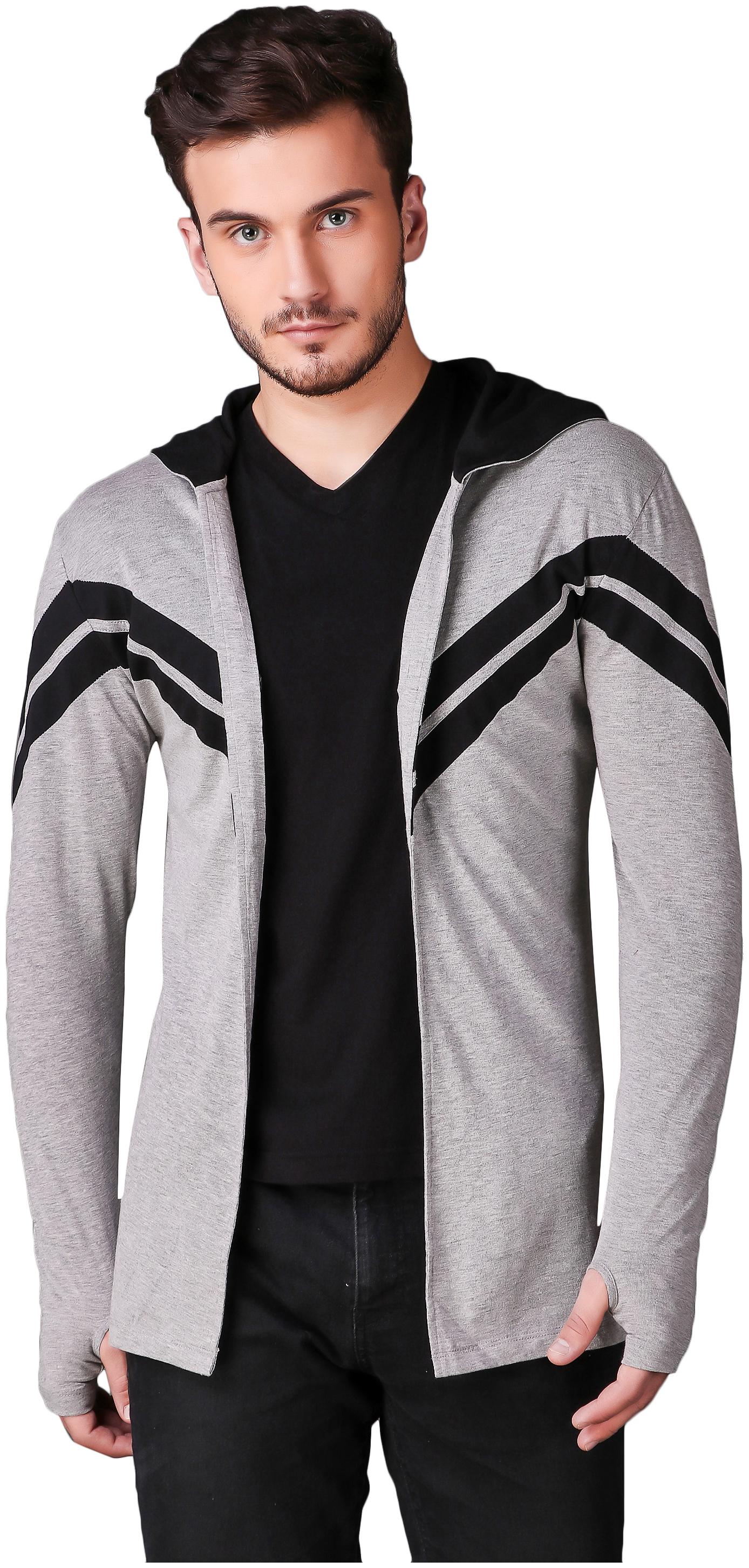 

Le Bourgeois Men Grey Hooded Hoodie