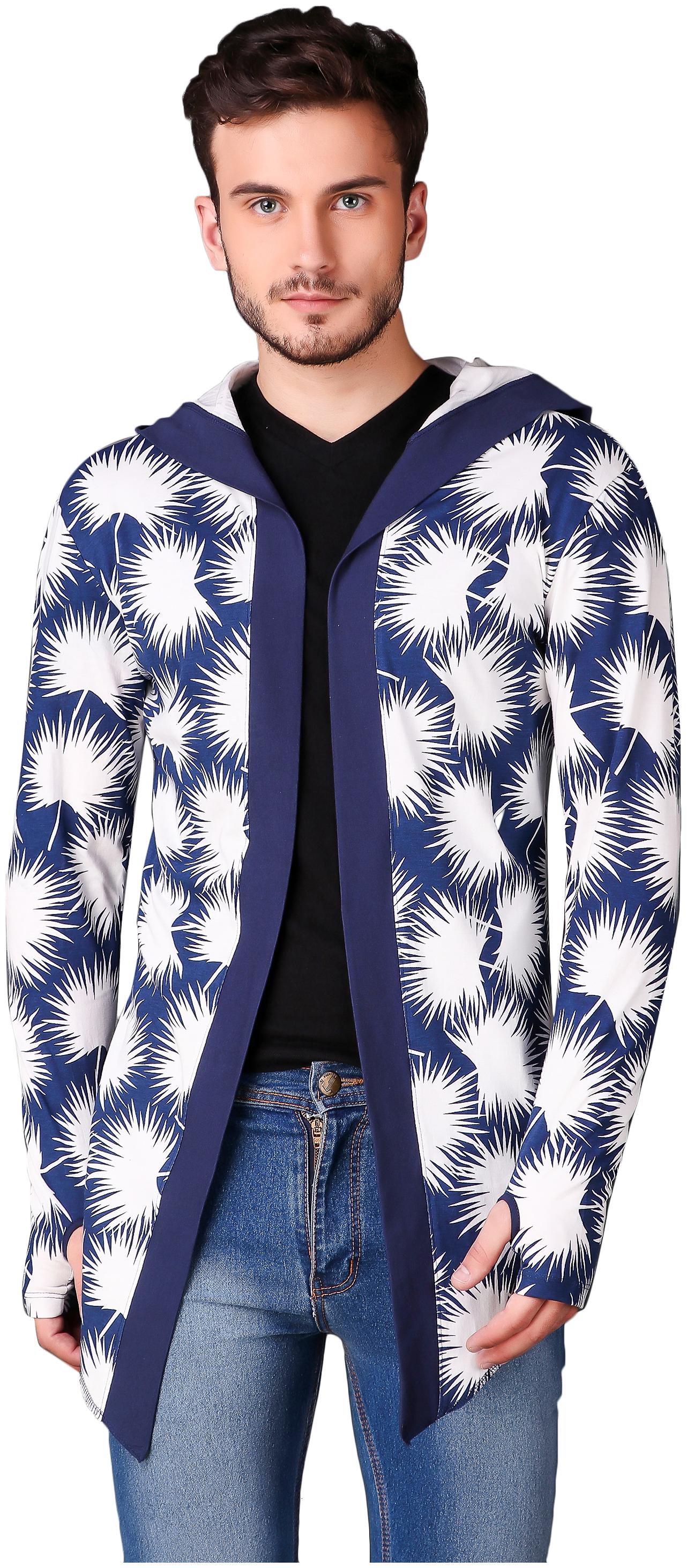 

Le Bourgeois Men Blue Hooded Hoodie