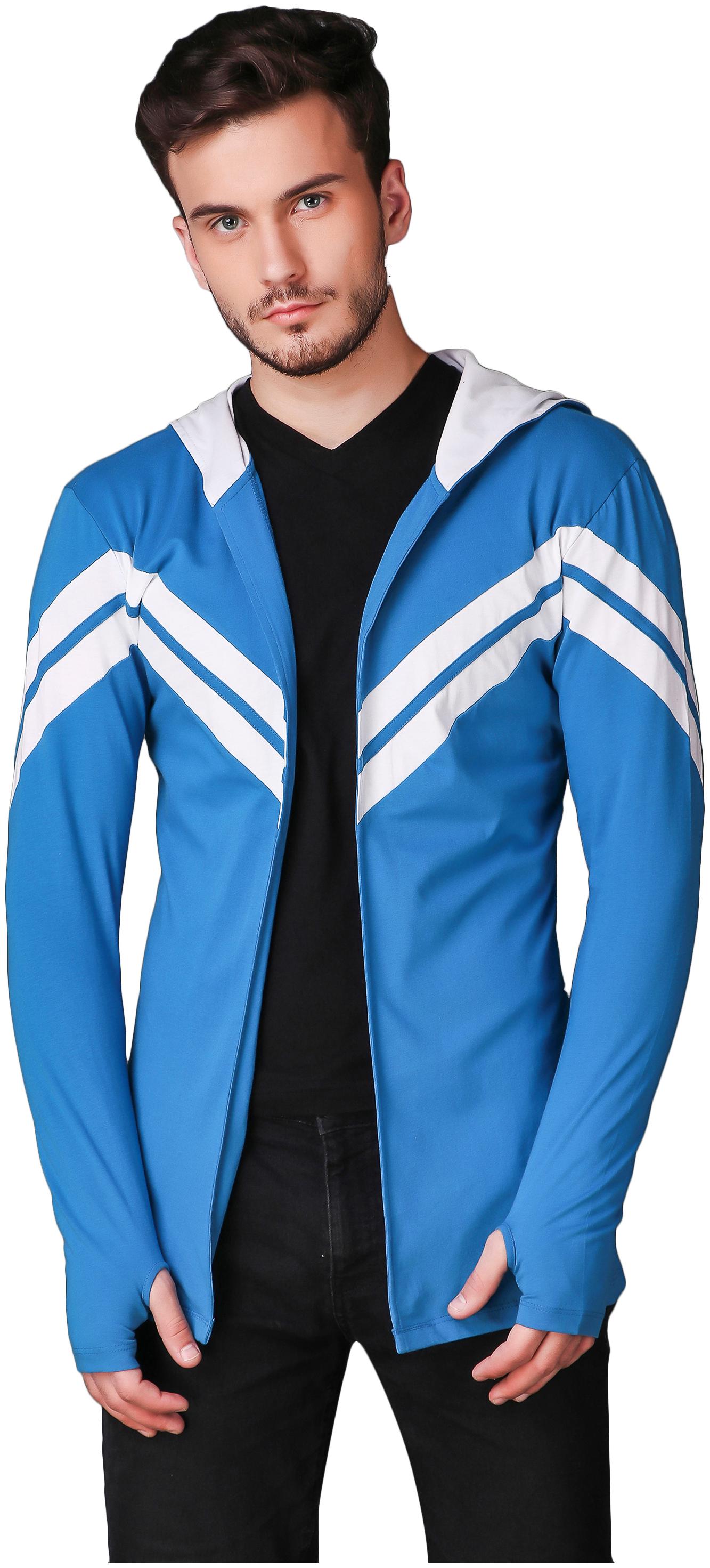 

Le Bourgeois Men Blue Hooded Hoodie