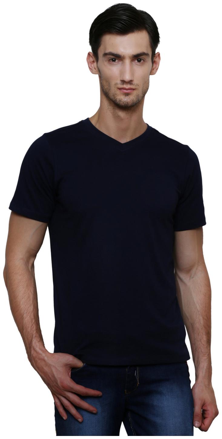 

Le Bourgeois Men s Slim Fit Solid T-Shirt - Blue