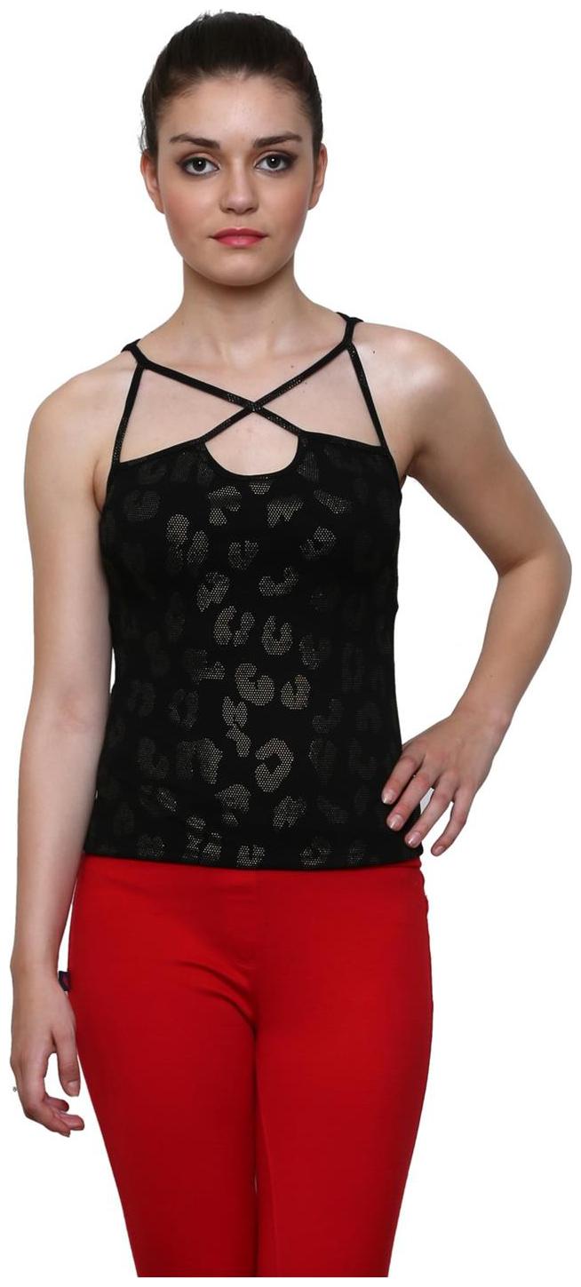 

Le Bourgeois Black Color Cotton Top For Women