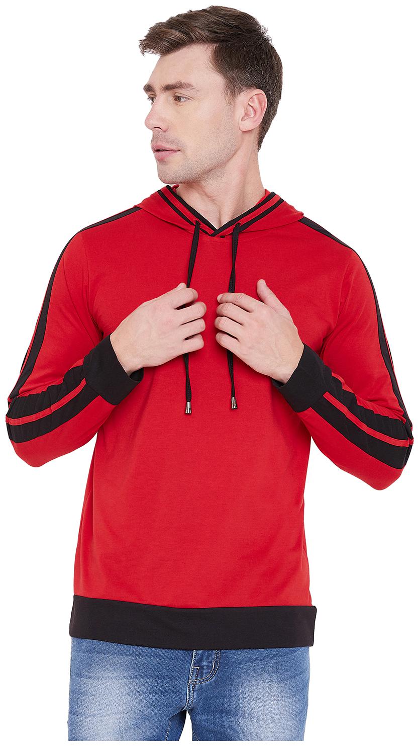 

Le Bourgeois Men Red Hooded Hoodie
