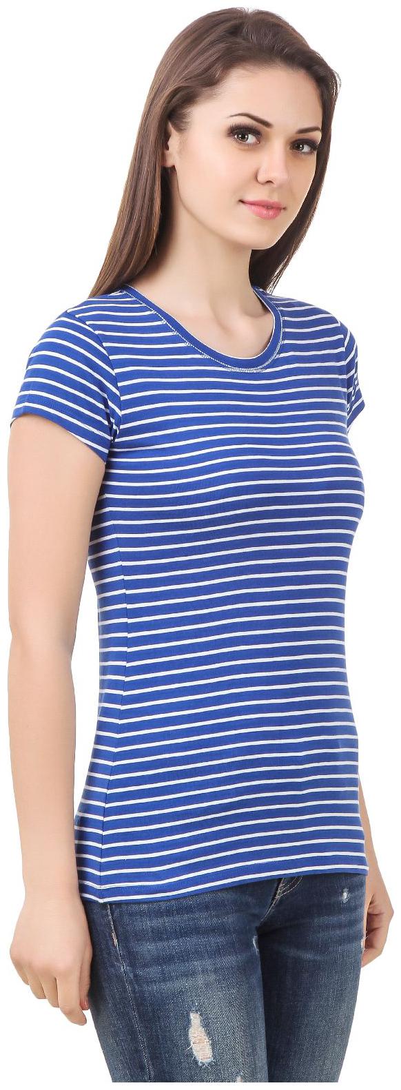 

Le Bourgeois Blue And White Round Neck T-shirt