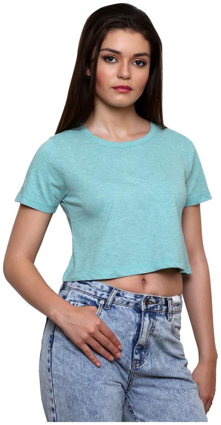 

Le Bourgeois Aqua Blue Color Cotton Top For Women