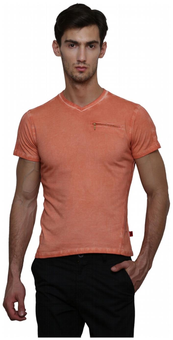 

Le Bourgeois Men Red Regular fit Cotton V neck T-Shirt - Pack Of 1