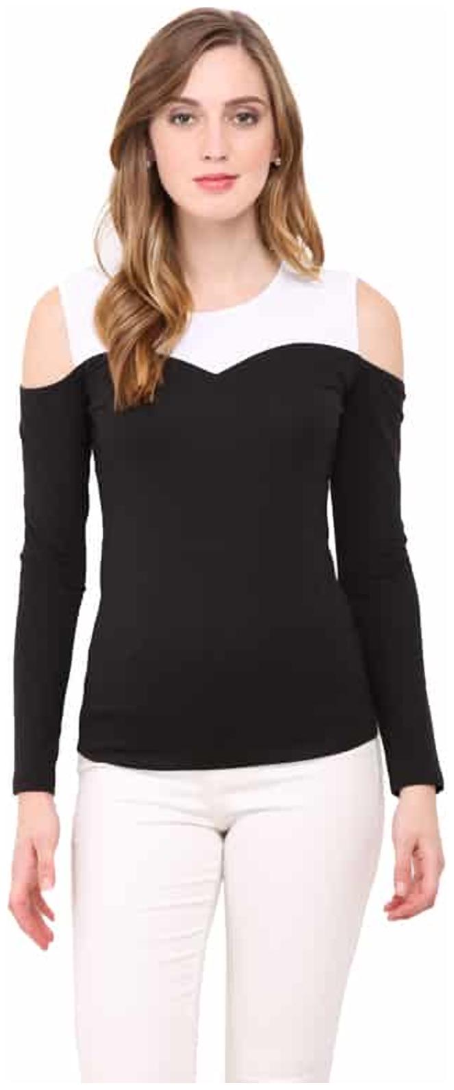 

Le Bourgeois Women Solid Regular top - Black