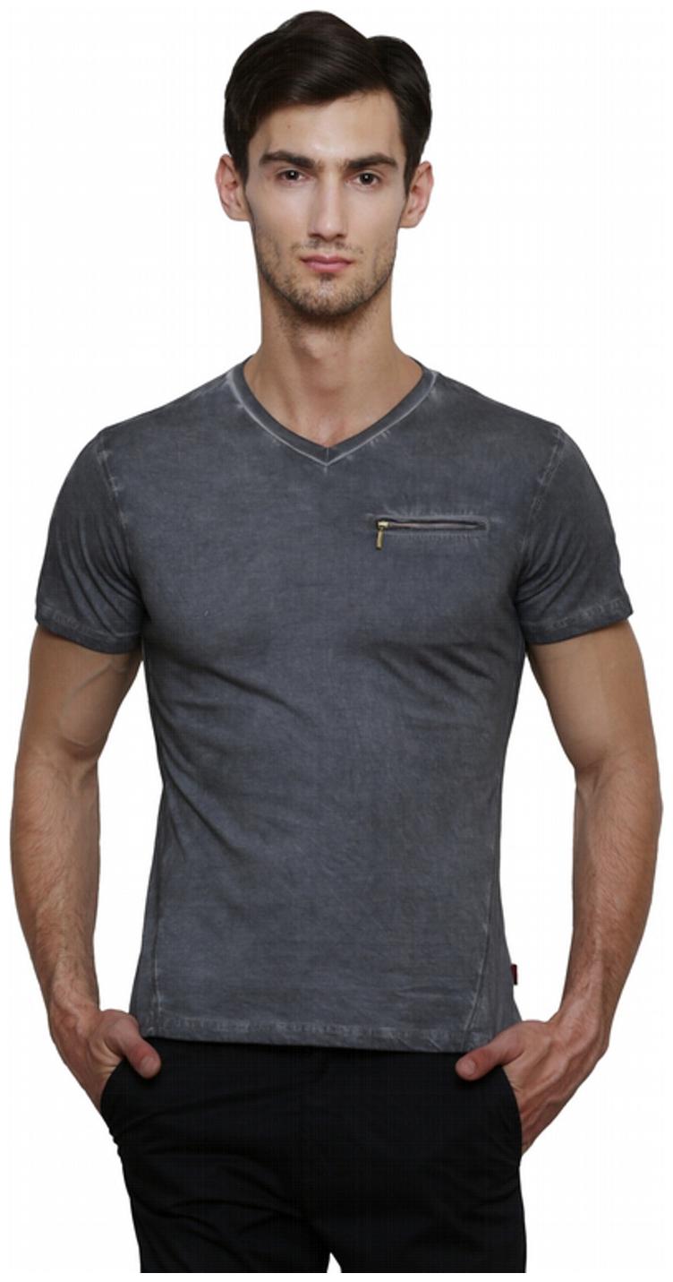 

Le Bourgeois Men Black Slim fit Cotton V neck T-Shirt - Pack Of 1