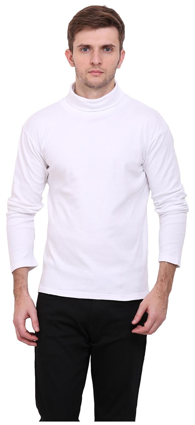 

Le Bourgeois Men White Regular fit Cotton High neck T-Shirt - Pack Of 1