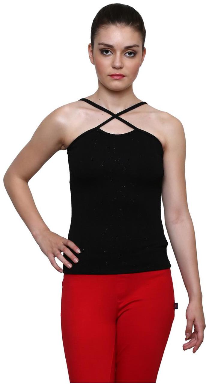 

Le Bourgeois Black Color Cotton Top For Women