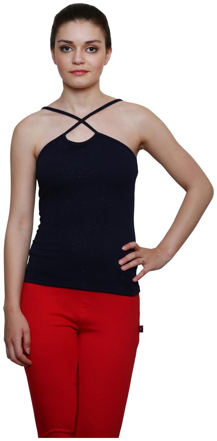 

Le Bourgeois Dark Navy Color Cotton Top For Women