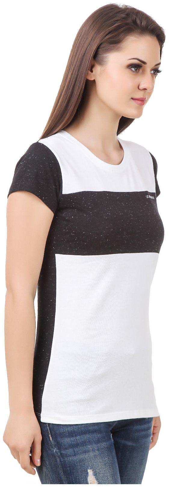 

Le Bourgeois Dotted Black And White Round Neck T-shirt
