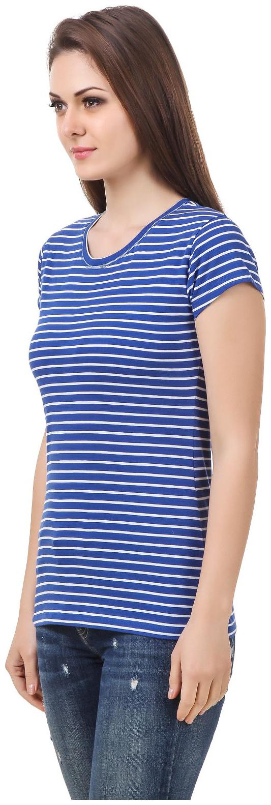 

Le Bourgeois Blue And White Round Neck T-shirt