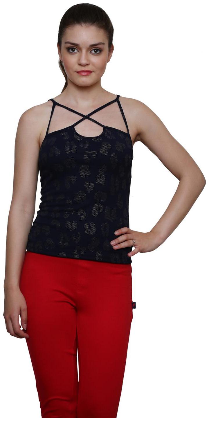 

Le Bourgeois Navy Color Cotton Top For Women