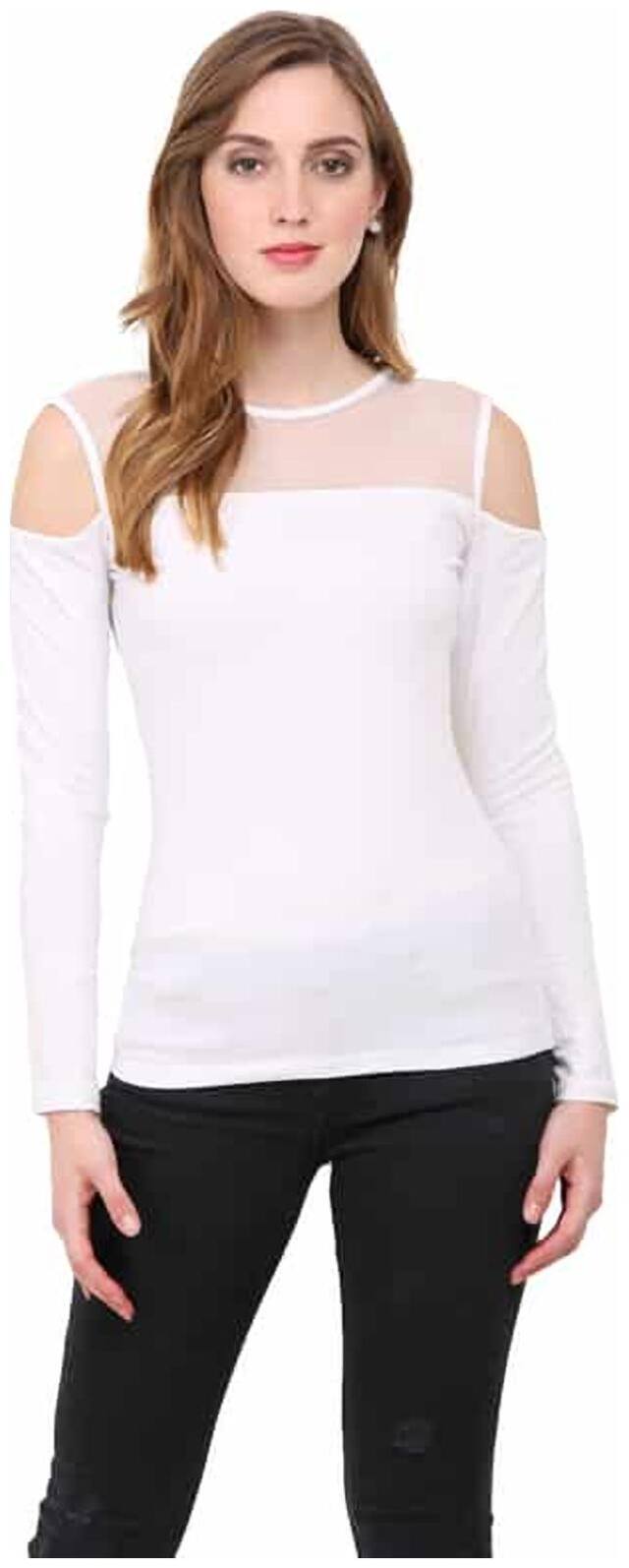 Le Bourgeois Women Solid Regular top - White