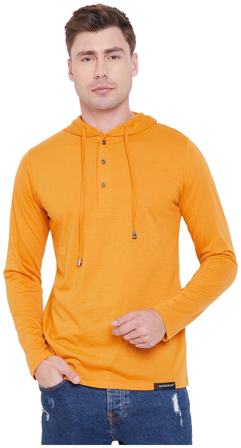 

Le Bourgeois Men Yellow Hooded Hoodie