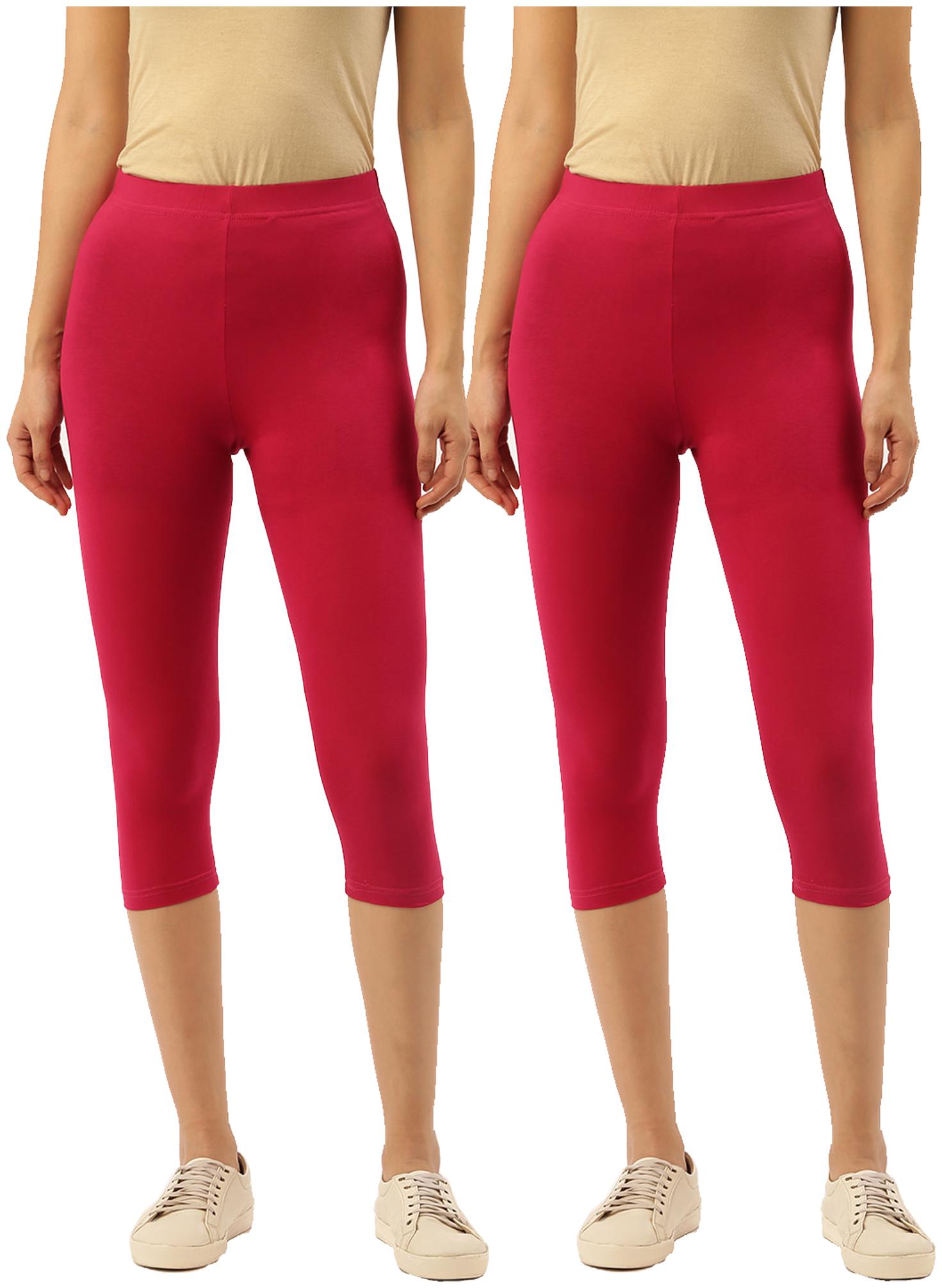 

Leading Lady Women Solid Regular capri - Magenta