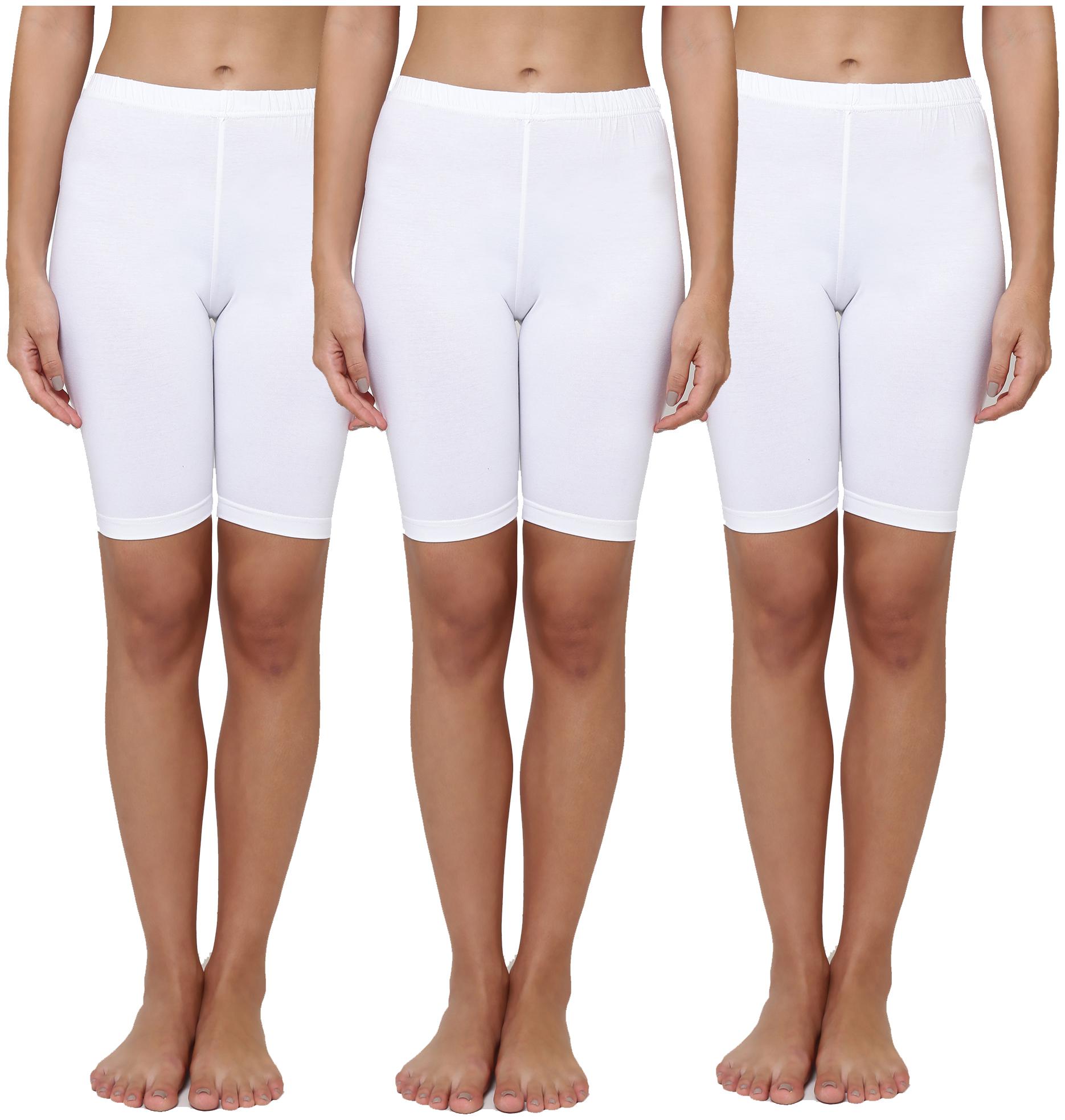 

Leading Lady Women Solid Regular shorts - White