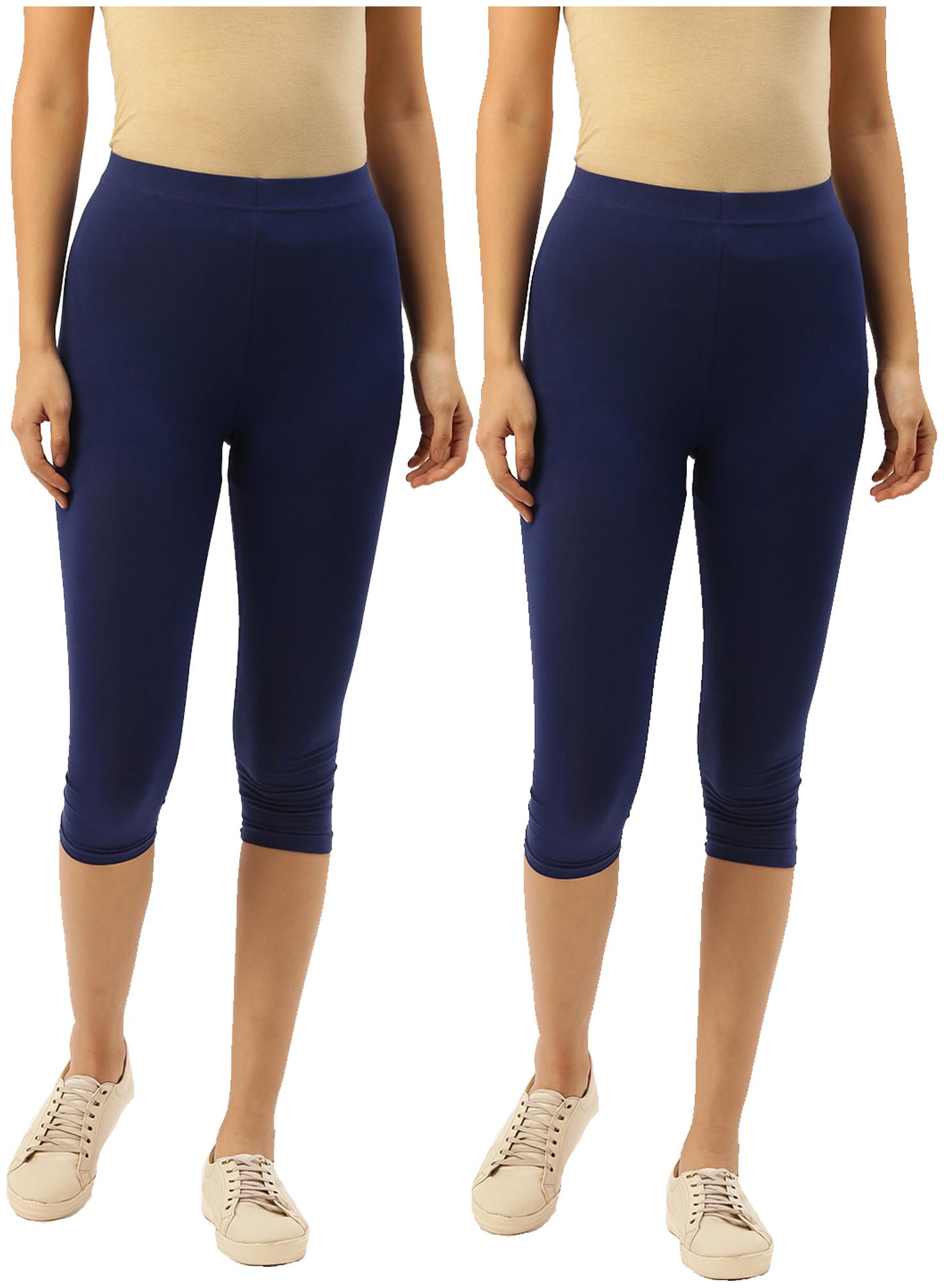 

Leading Lady Women Solid Regular capri - Blue