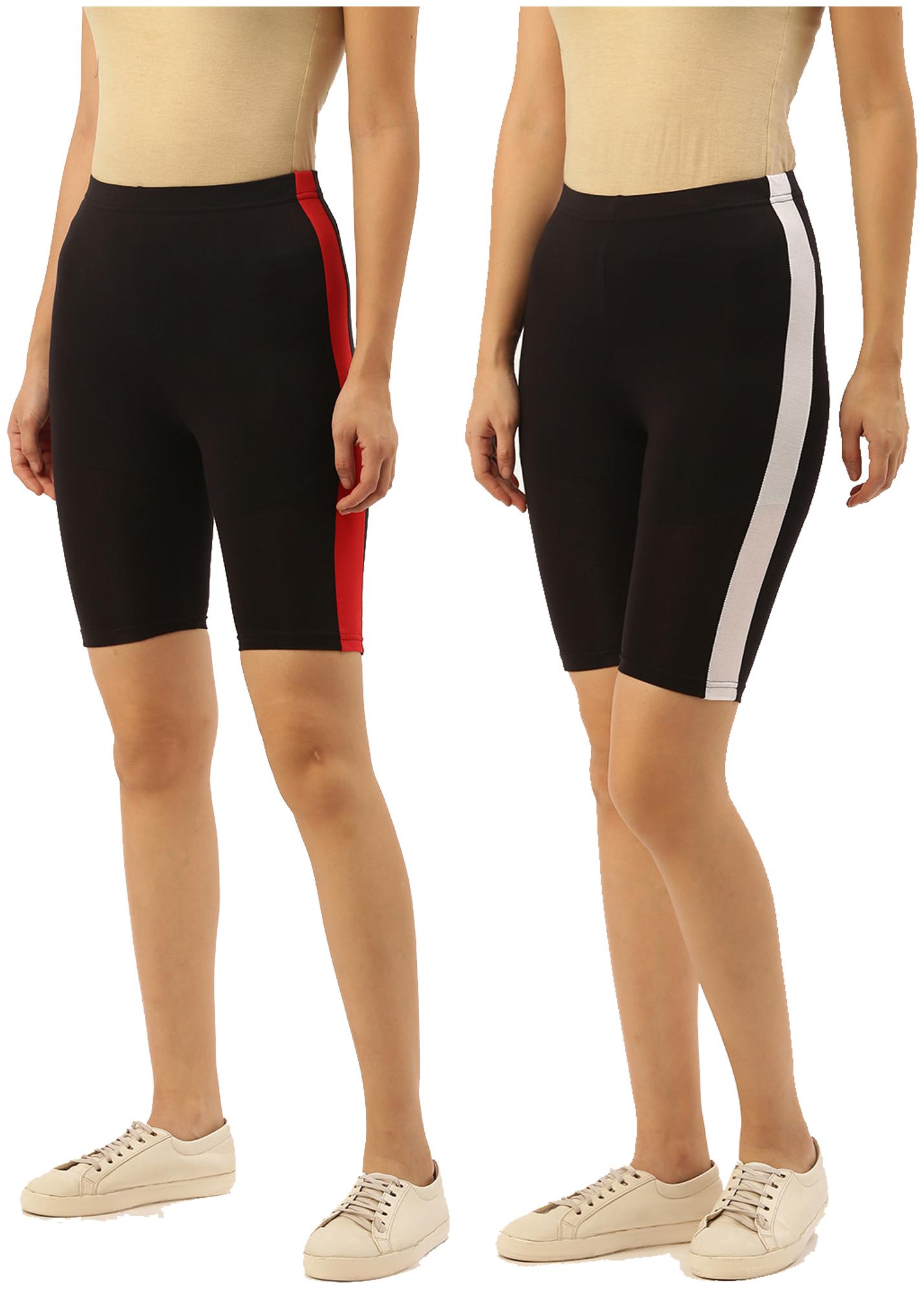 

Leading Lady Women Striped Regular shorts - Black