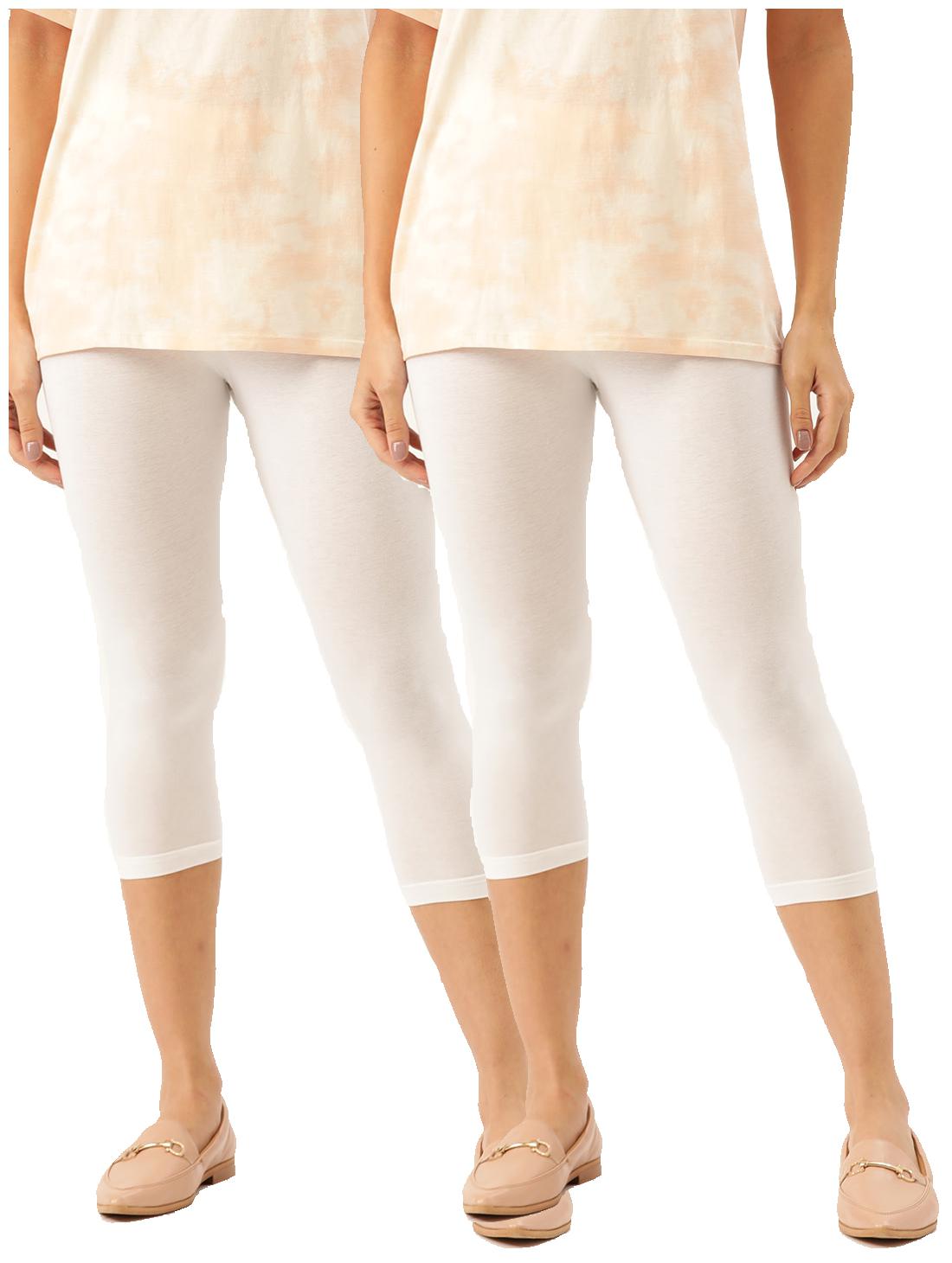 

Leading Lady Women Solid Regular capri - White