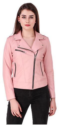 

Leather Retail Women Solid Leather Jacket - Pink