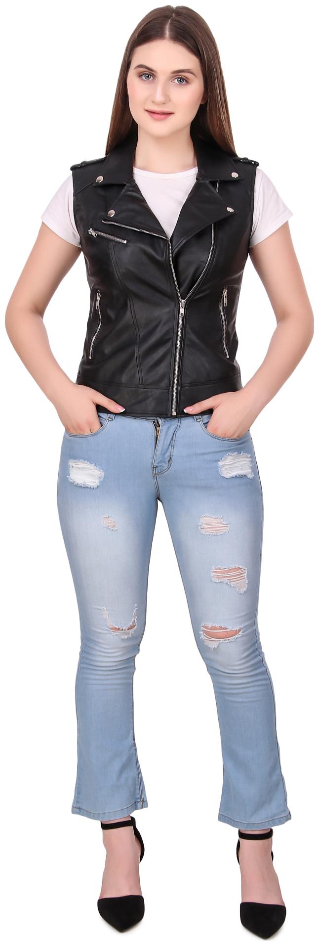 

Leather Retail Women Solid Leather Jacket - Black