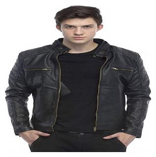 

Leather Retail Black Color Designer Faux Leather Biker Jacket for Man