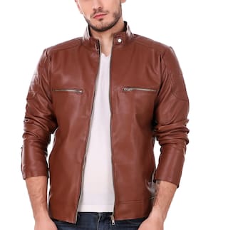 जैकेट सिर्फ 1104/- रुपये में Paytm Mall Winter Dhamaka Offer - Leather Retail Men Leather Jacket - Brown www.hindicalling.com