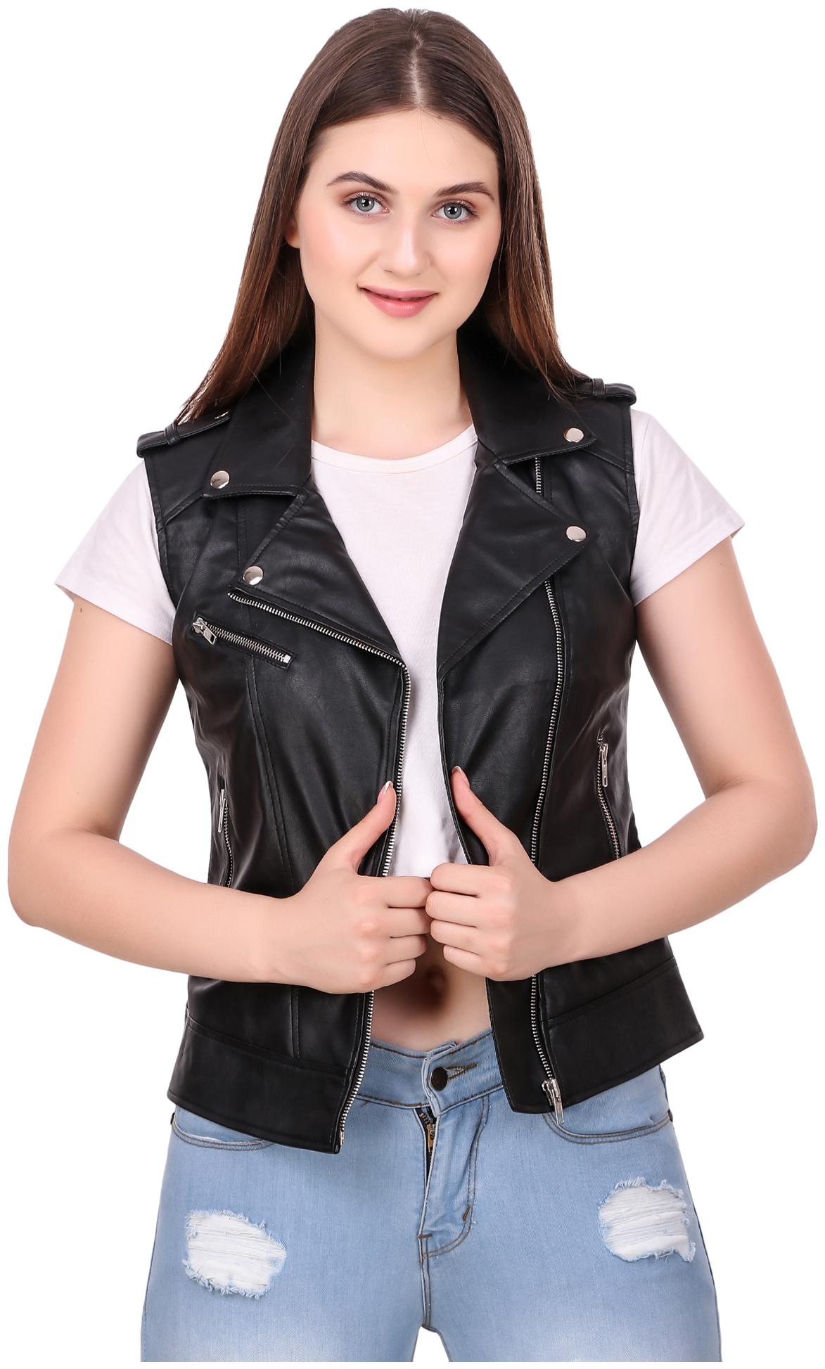 

Leather Retail Women Solid Leather Jacket - Black